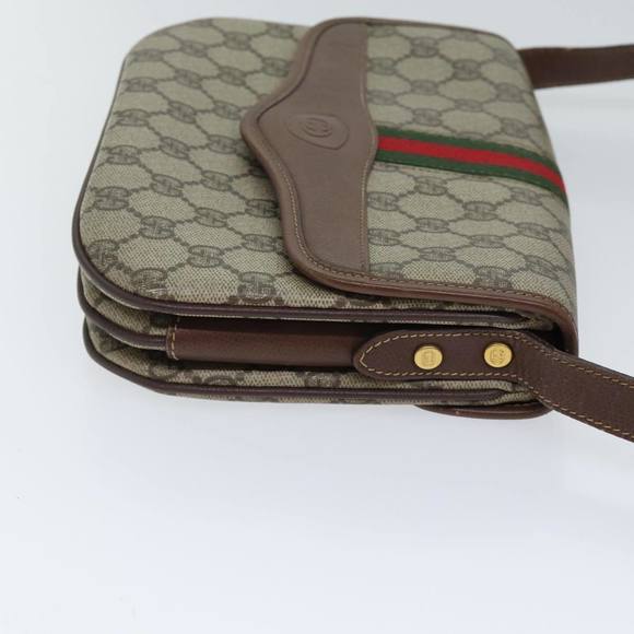 GUCCI GG Supreme Web Sherry Line Shoulder Bag PVC Beige Red 001 113 Auth ep3944 - Picture 4 of 16